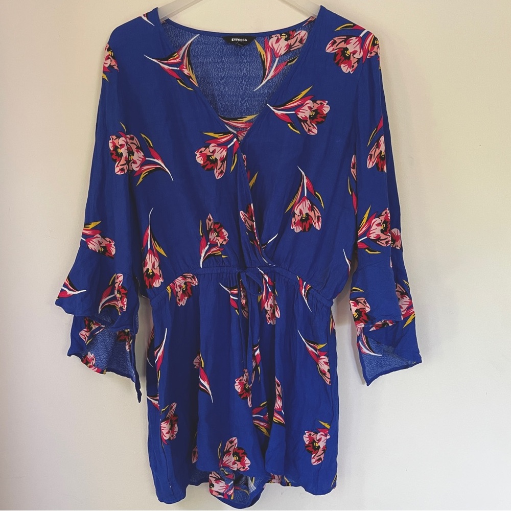 Blue Floral Romper - Express
